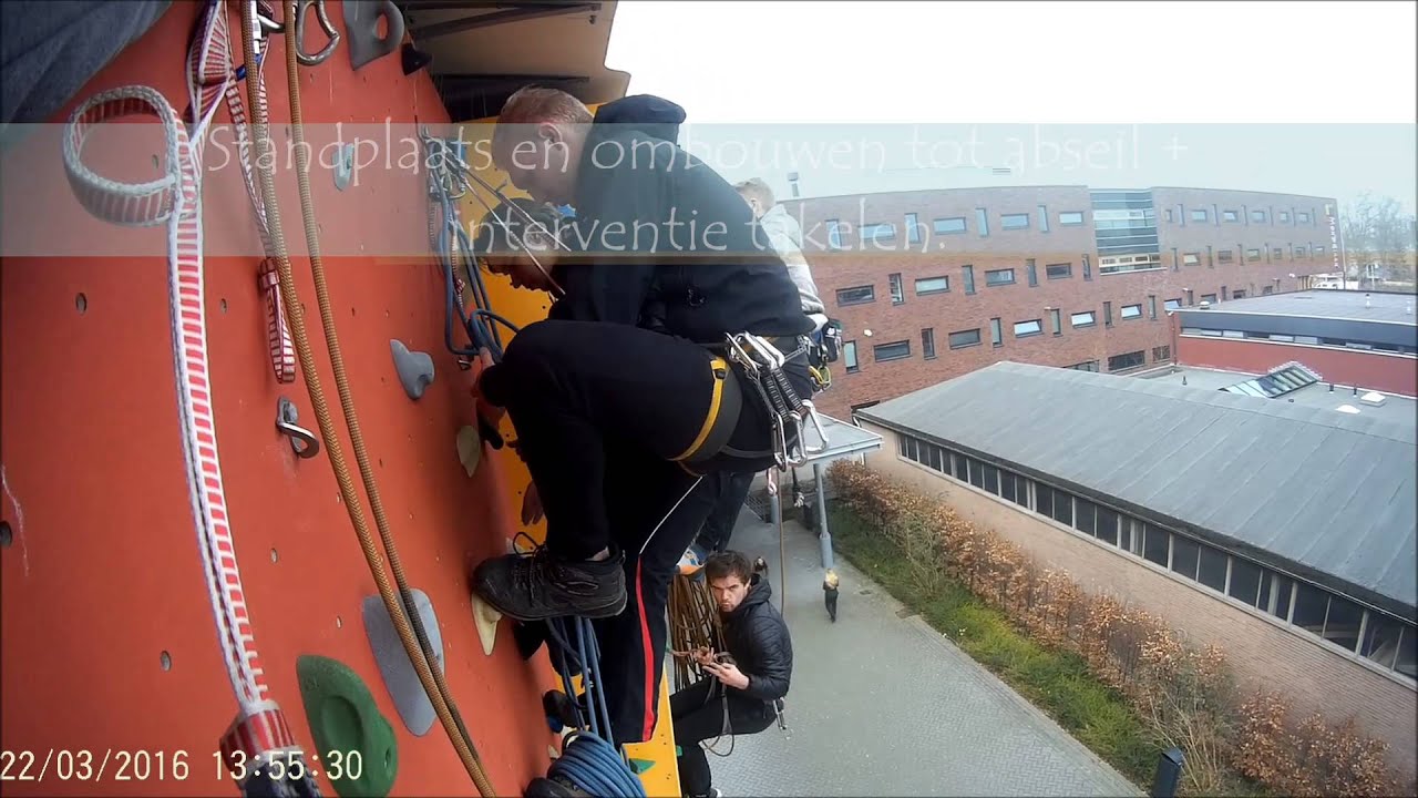 Impressie Voorklimmen, standplaats en ombouwen abseil