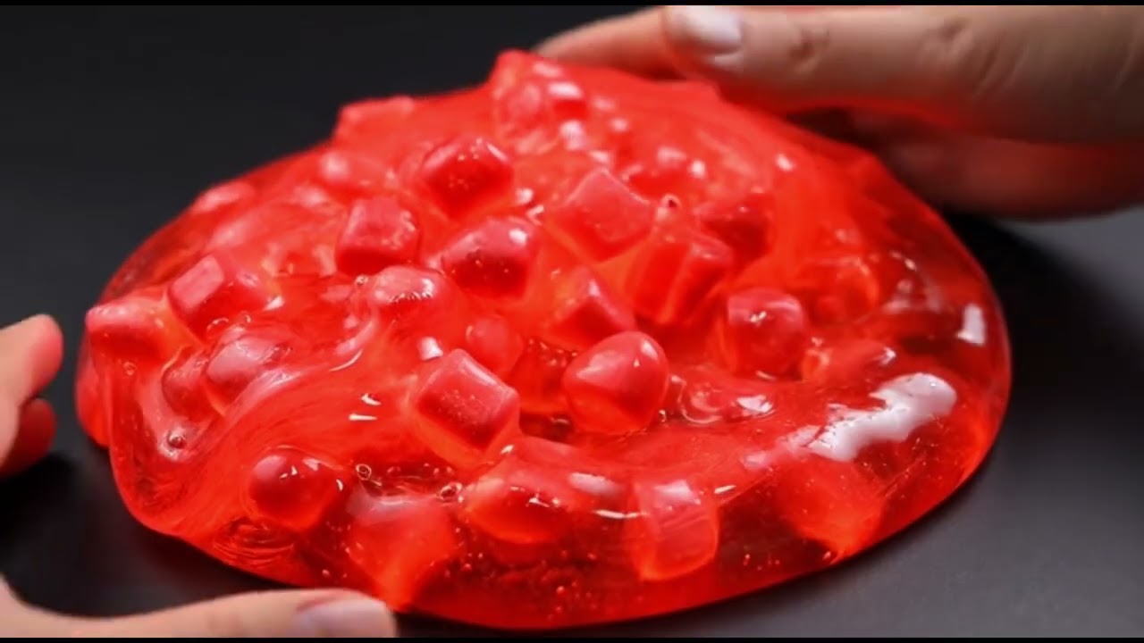 Red Jelly Slime ASMR ❤️ | Oddly Satisfying AI Texture Melt