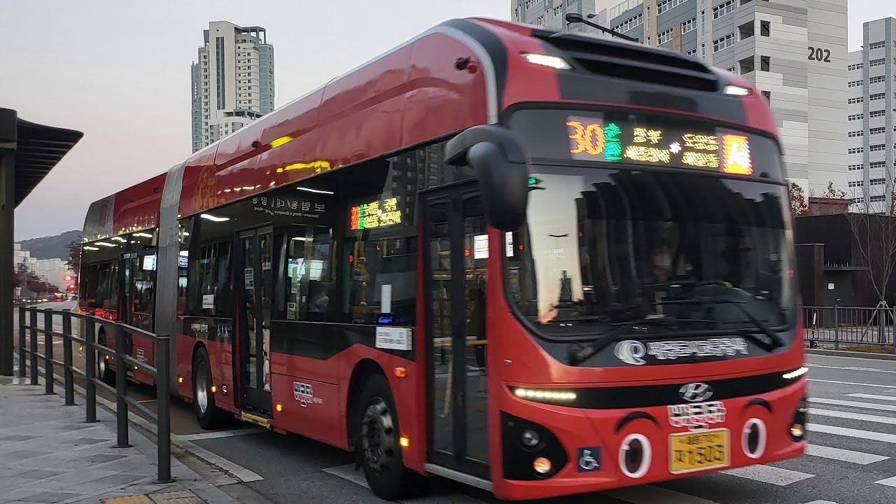 세종 BRT B0번 현대 일렉시티 굴절버스 누리동→국책연구단지 구간 주행영상 Hyundai Elec City Articulated Bus