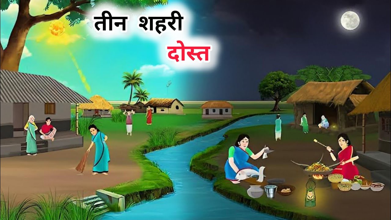 तीन शहरी दोस्त। Teen shahree dost | hindi story moral story hindi khaniyan | #tiptiptv #stories 
