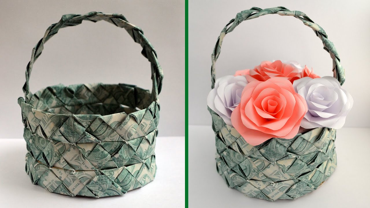 My MONEY BASKET | Gift Idea | Modular Dollar Origami | Tutorial DIY by NProkuda
