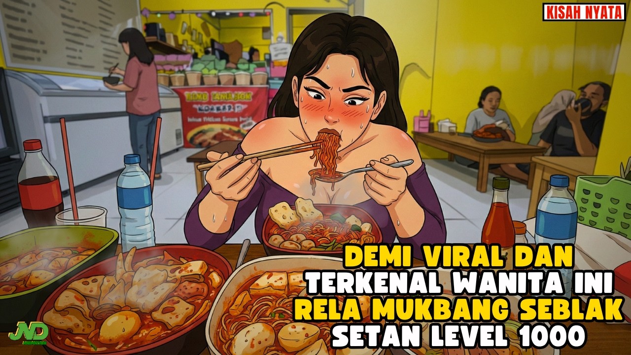 DEMI VIRAL DAN TERKENAL WANITA INI RELA MUKBANG SEBLAK SETAN LEVEL 1000 || ANIMASI AZAB