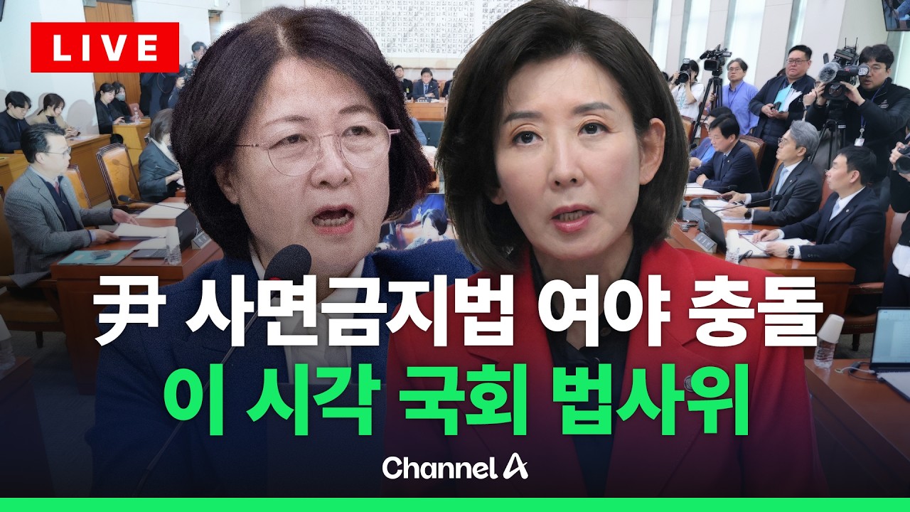 [🔴라이브를 켜라] 국회 법사위, 여야 충돌 속 尹 사면금지법·행정통합법 재논의 / 채널A