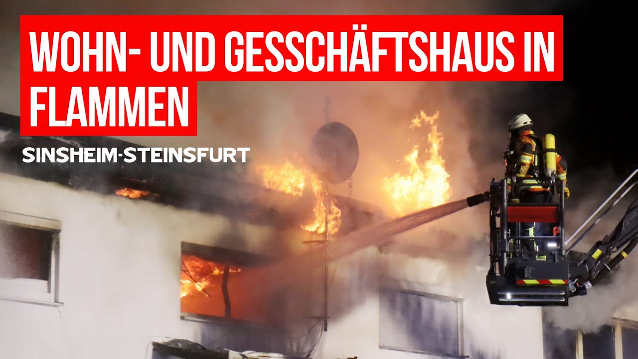 Vollbrand in Sinsheim-Steinsfurt: Gewerbegebäude mit Kfz-Werkstatt zerstört, hoher Sachschaden