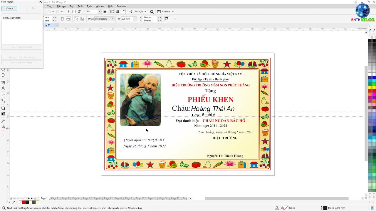 How to create print merge in coreldraw from excel