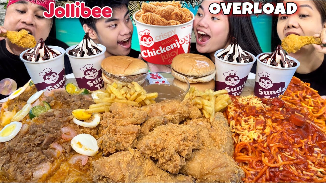 JOLLIBEE CRAVINGS OVERLOAD MUKBANG CHICKEN JOY, FAMILY PAN PALABOK & SPAGHETTI ATBP. PINOY MUKBANG