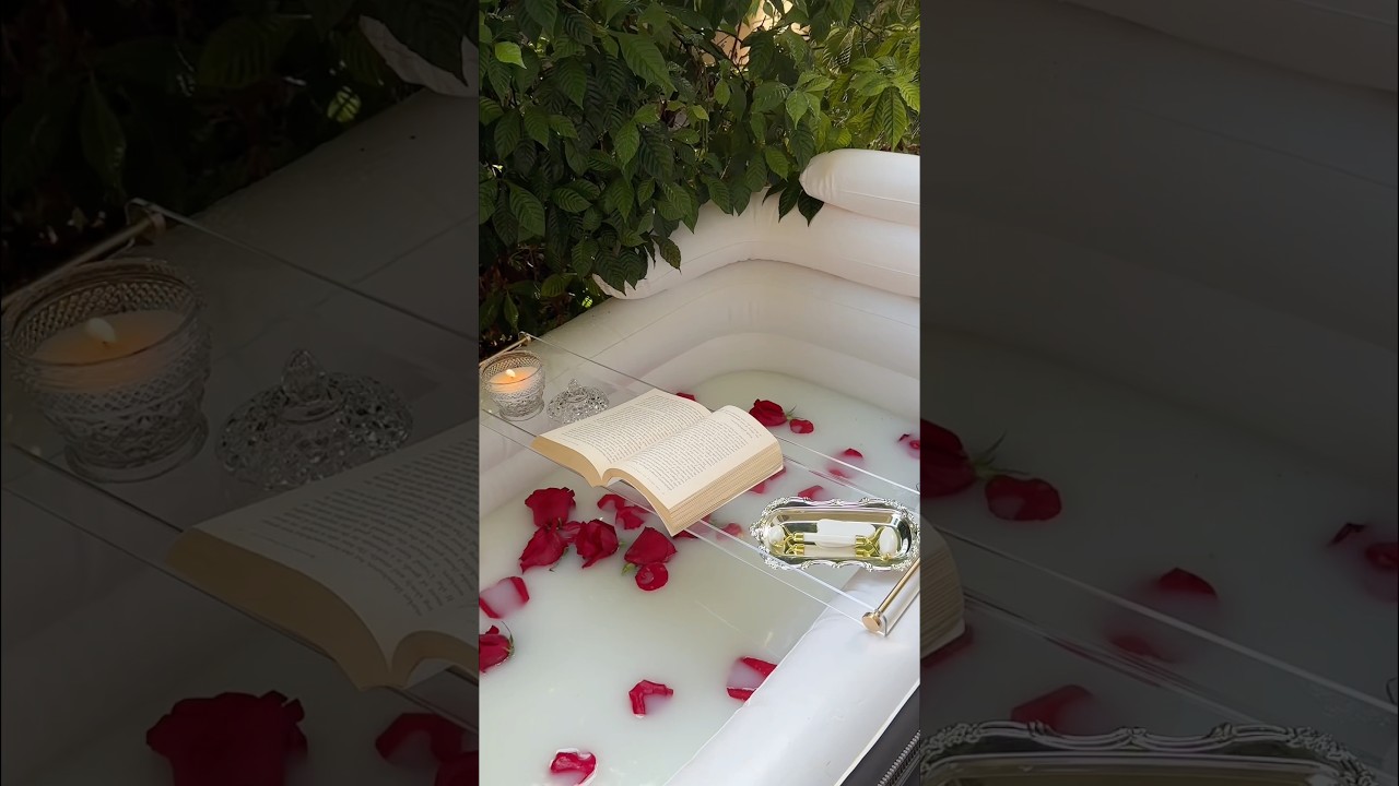 milk bath in my garden 🛁🌹🤍