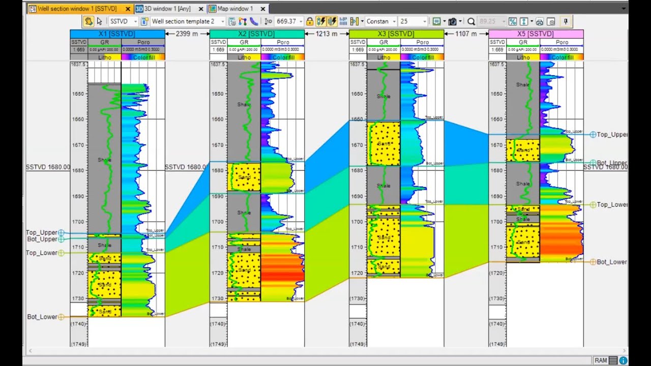 "Петрель" на русском для начинающих. Часть 2: Поверхности, карты и разрезы.