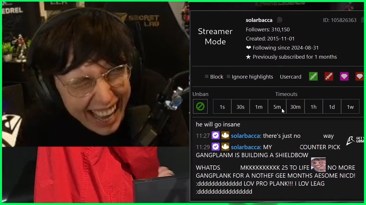 Solarbacca Crashes Out In Caedrel's Chat After Watching Gangplank In Pro Play