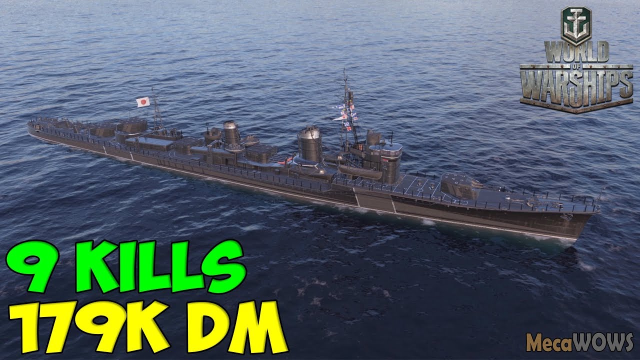 World of WarShips | Asashio B | 9 KILLS | 179K Damage - Replay Gameplay 4K 60 fps
