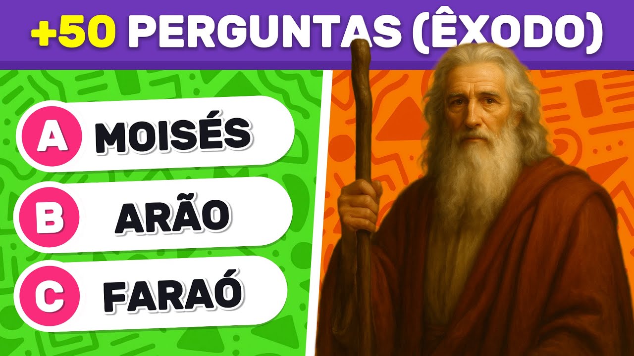 🔥 +50 PERGUNTAS sobre o livro Êxodo | Quiz Bíblico Desafiante