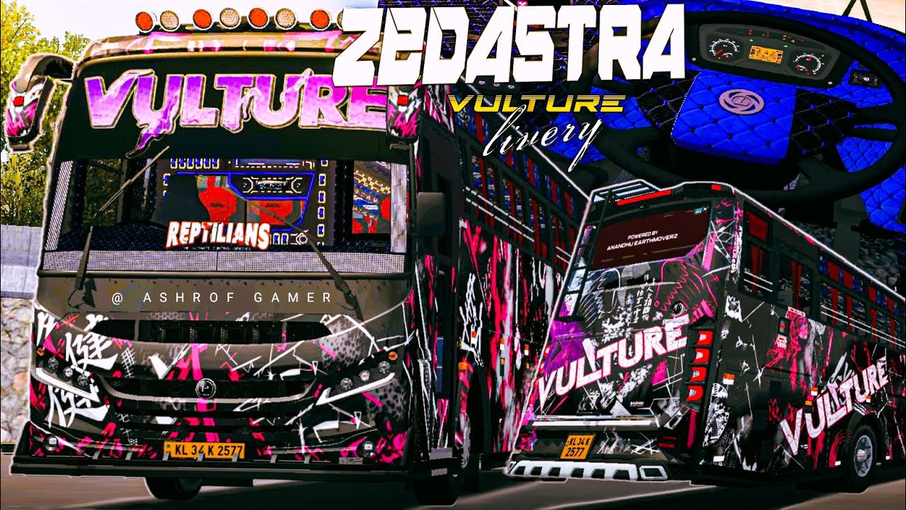 New VULTURE LIVERY FOR ZEDASTRA BS6 TOURIST BUS MOD For Bussid |Bussid New Bus Mod #bussidmods