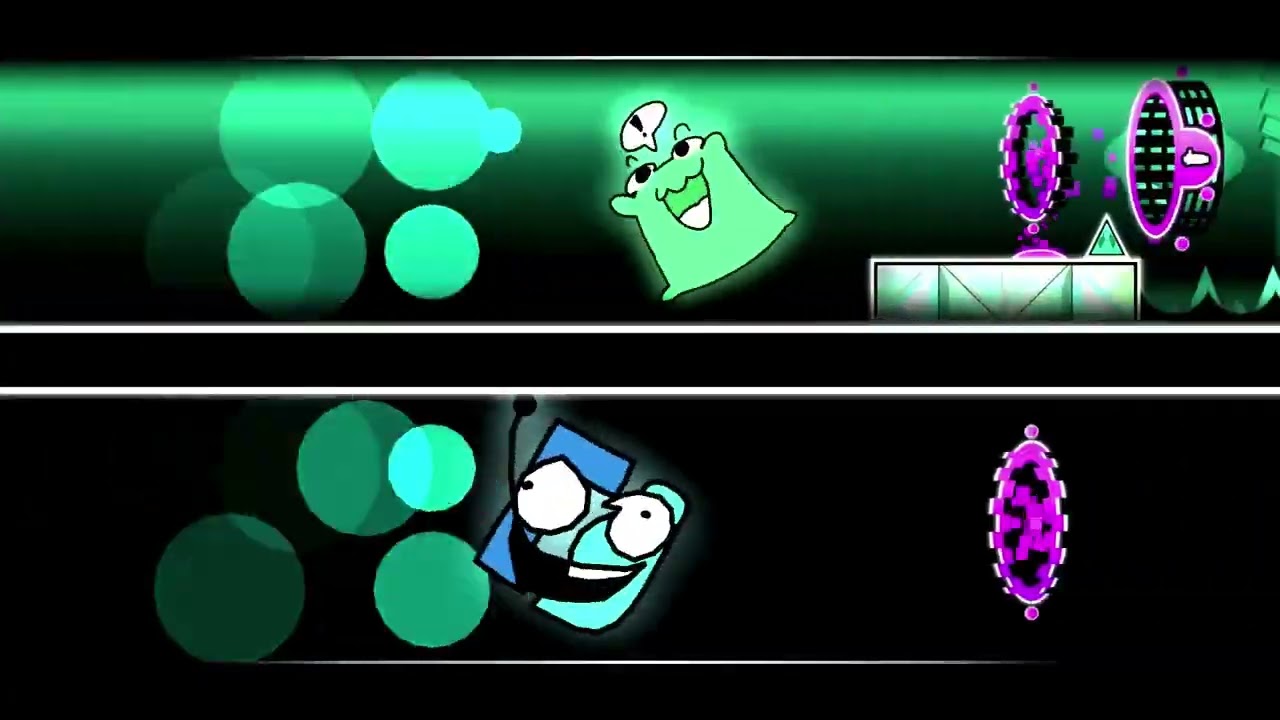 Geometry Dash Multition (2P Insane Demon) con el sonidito del mouse y teclado #geometrydash