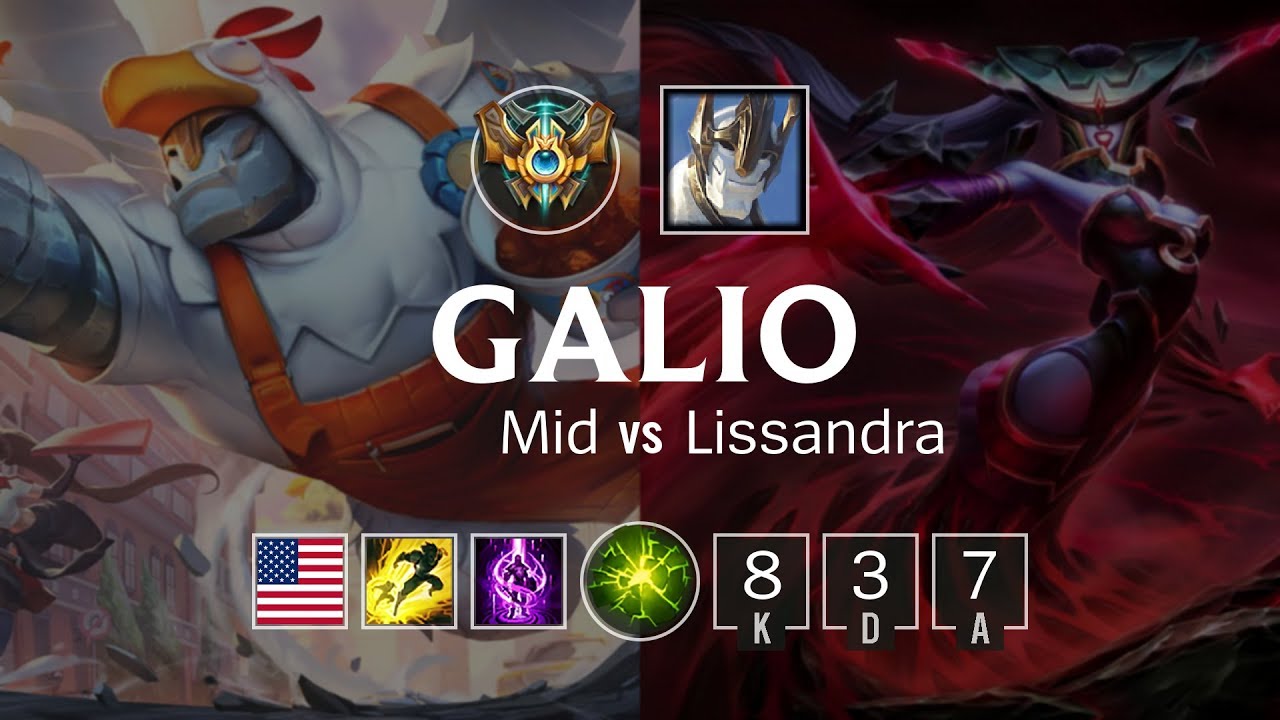 Galio Mid vs Lissandra - NA Challenger Patch 8.23