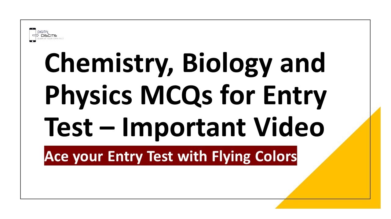 Physics, Chemistry and Biology Important MCQs For Entry Test | MCAT | ECAT Preparation | Entry Test