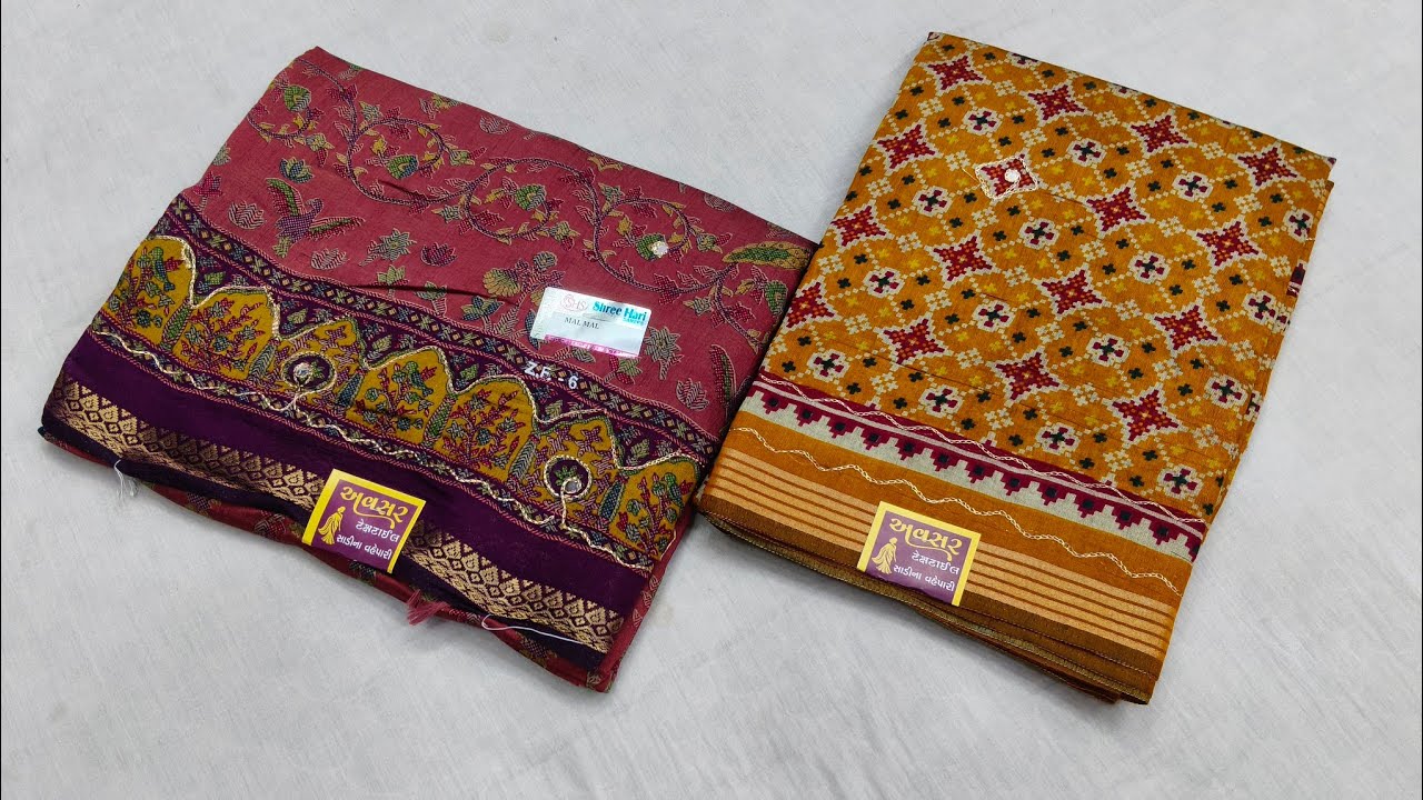 सूरत की सबसे अच्छी मल कॉटन साड़ी#bandhani saree #banarasi #cotton #organzasaree #silk 