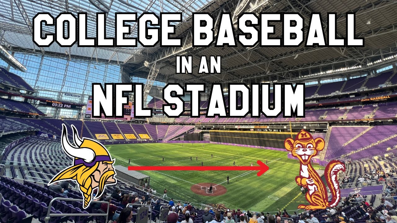 Бейсбольный матч команды Minnesota Gophers на стадионе US Bank Stadium.