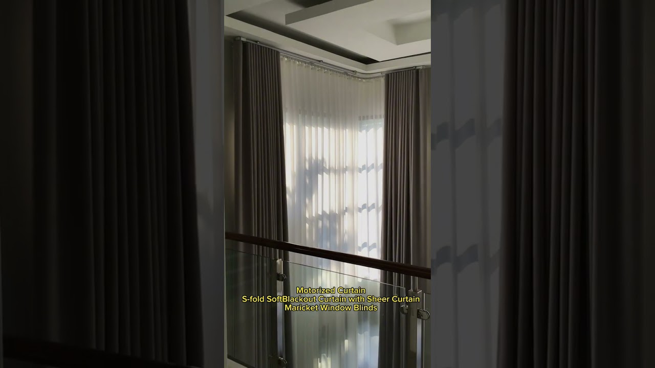 Motorized Curtain/S-fold Blackout Curtain with Sheer