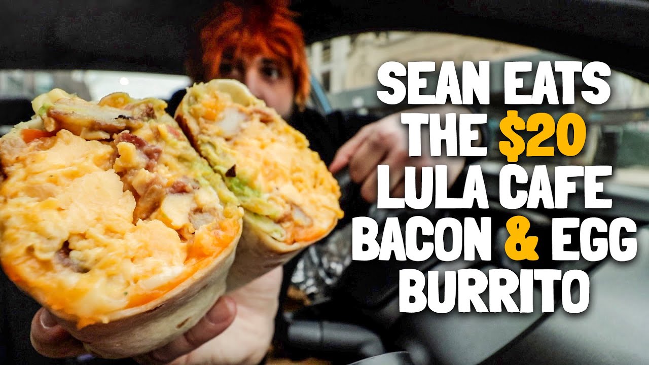 Sean eats Lula Cafe's classic bacon & egg burrito.
