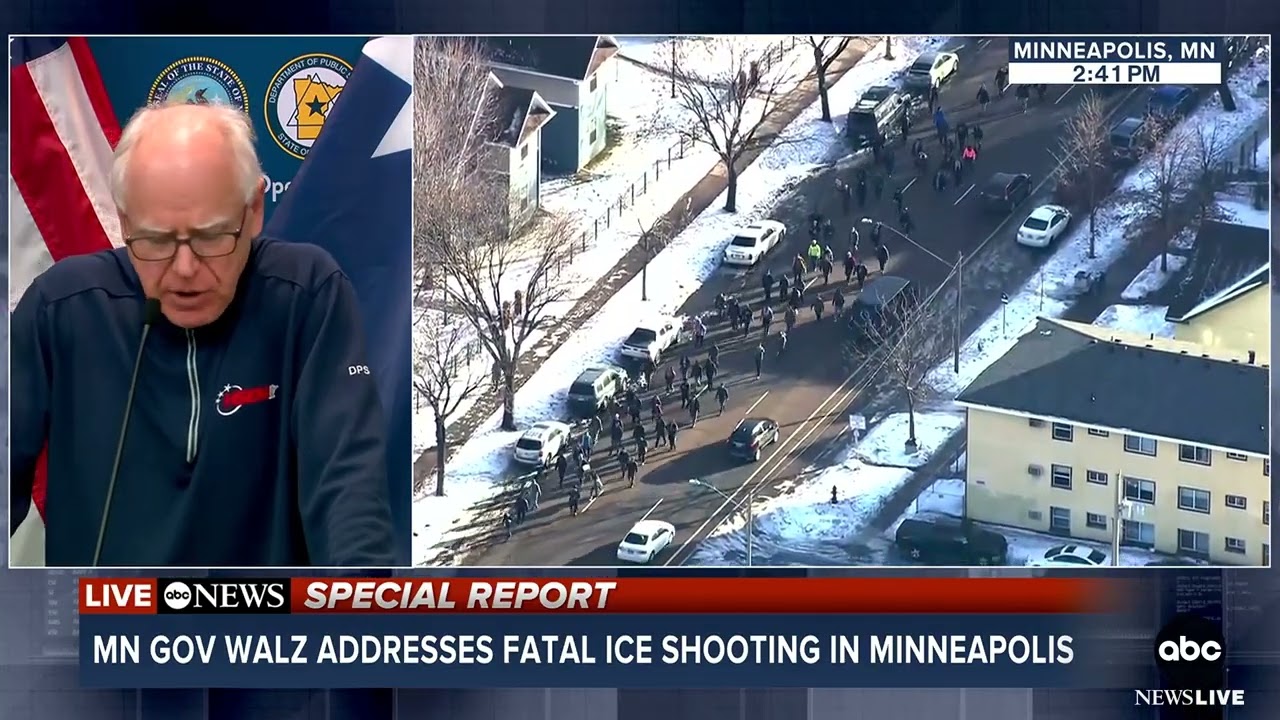 Minnesota Gov. Tim Walz address the fatal ICE-involved shooting in Minneapolis
