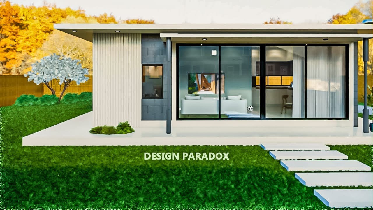 Simple & Beautiful Small House Design • Modern 5x9 Meter Container Type House Idea #home #design #3d