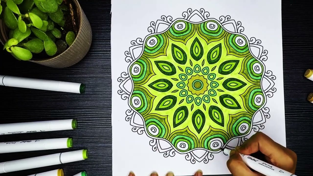 SATISFYING MANDALA ART | COLOURFUL MANDALA | RELAXING MANDALA COLOURING 🎨