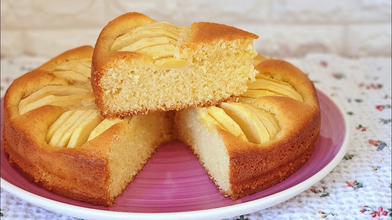 Receta FÁCIL bizcocho de manzana esponjoso
