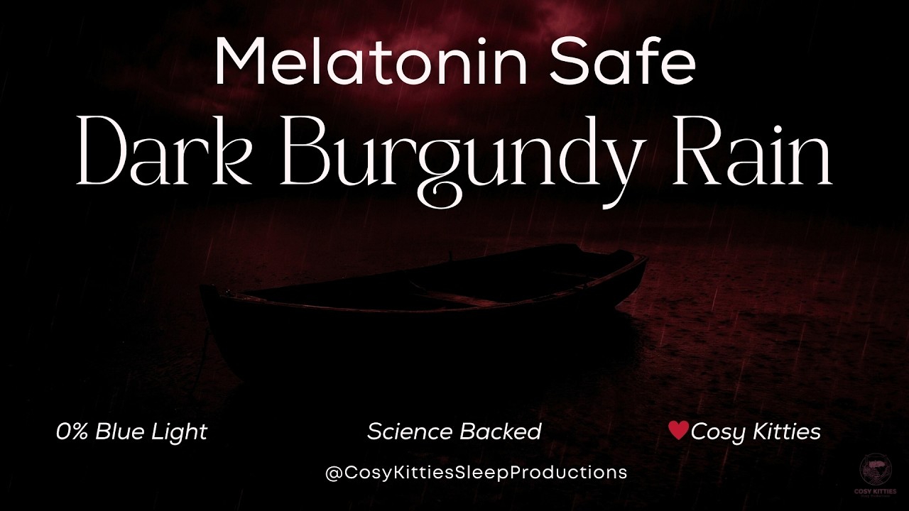 Melatonin Safe Dark Burgundy Black Screen: 10 Hours Real Thunderstorm (0% Blue Light)