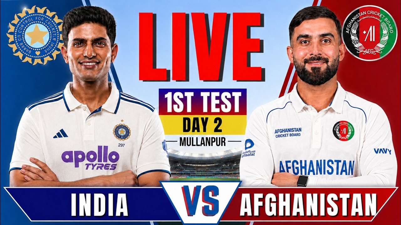 🔴Live - IND vs AFG 1st Test, Day 2 Live Score & Commentary | India vs Afghanistan Live Watchalong