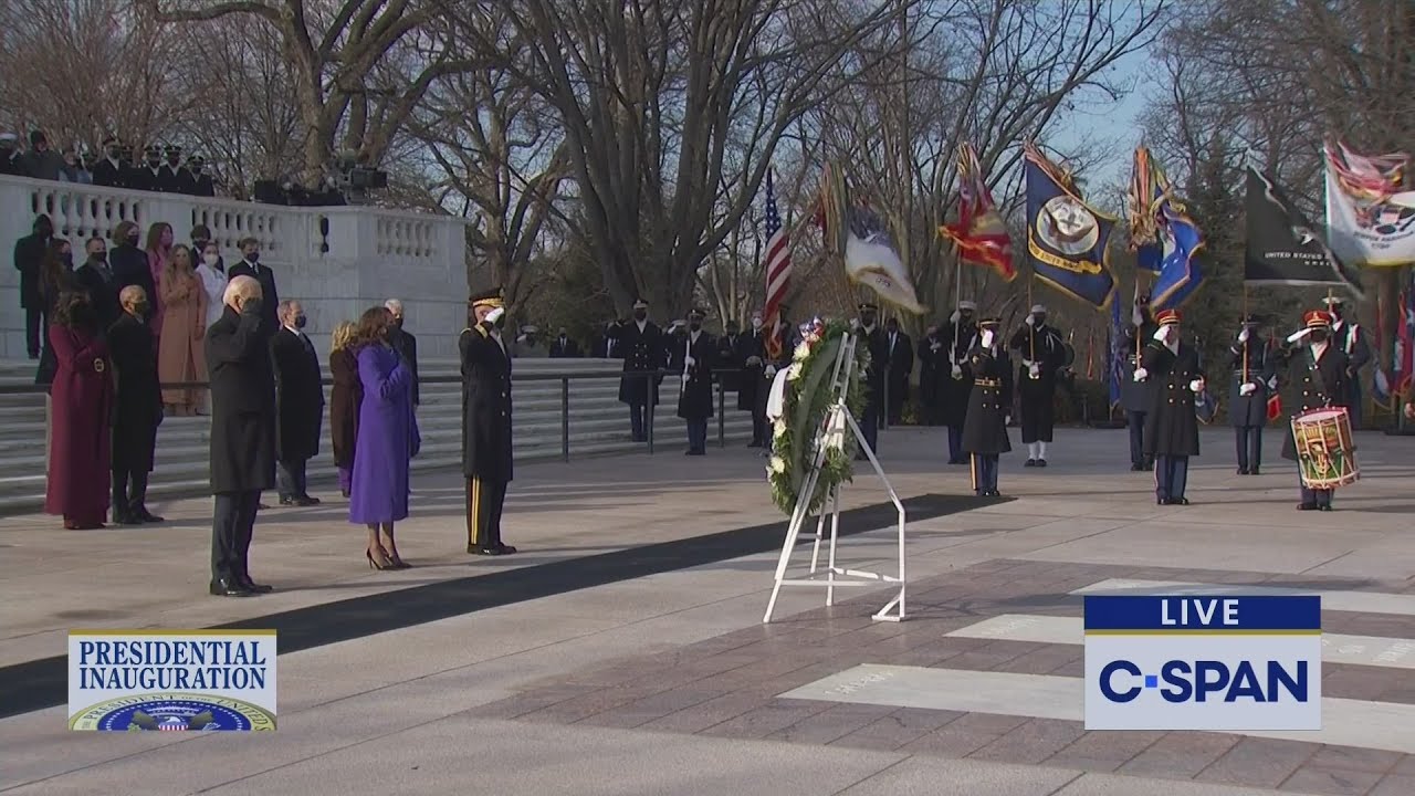President Biden & VP Harris at the Tomb of the Unknown Soldier at Arlington National Cemetery