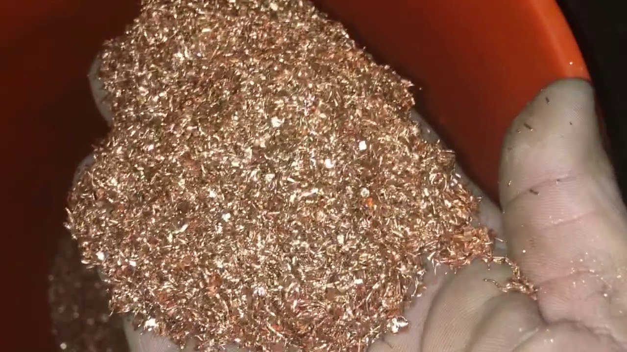 Homemade copper chopper and water sluice