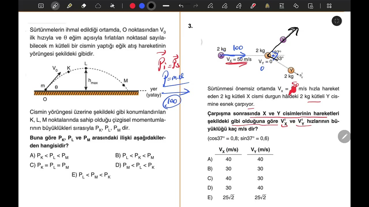 İTME VE MOMENTUM KONU TAMAMLAMA TESTİ 