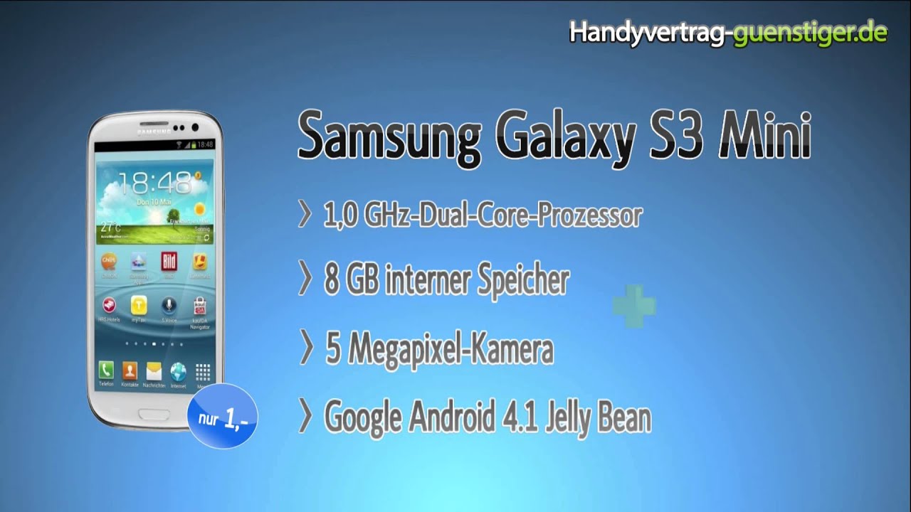 Samsung Galaxy S3 Mini + Allnet Flatrate