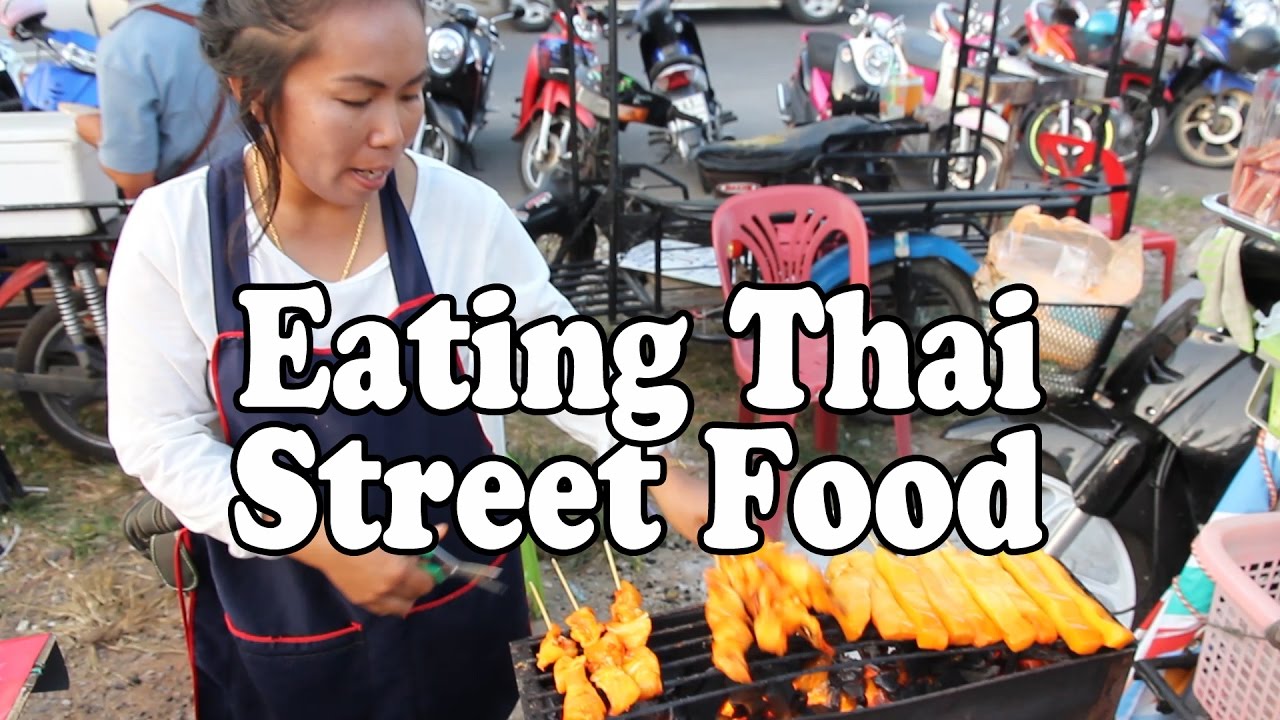 Thai Street Food. Shopping for and eating my favorite street food at a market in Krabi Thailand.