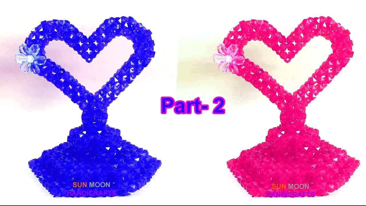 পুতির শো-পিস/ How to make beaded show-piece/ beaded love show-piece(part-2)/ home decor show-piece