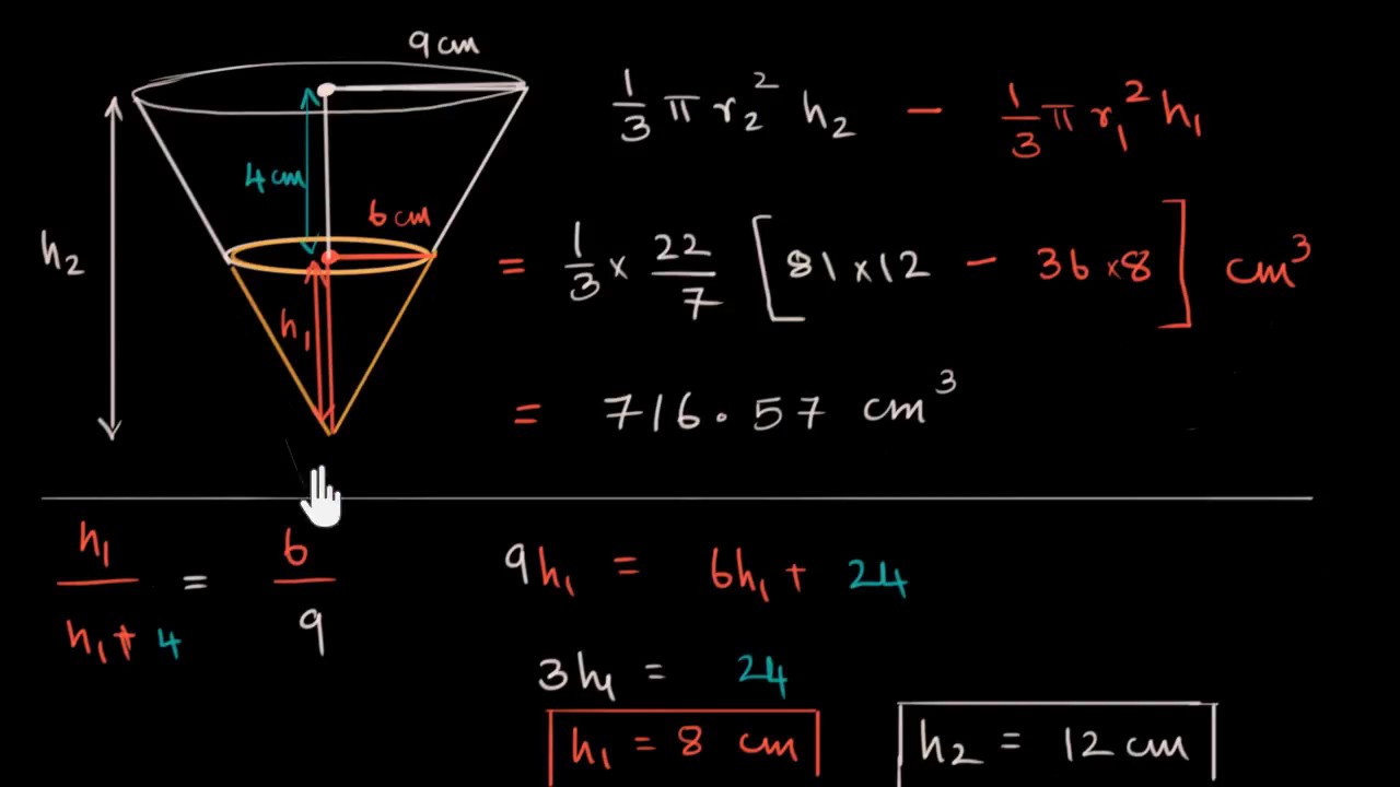 Volume of a frustum | Surface areas and volumes | Class 10 (India) | Math