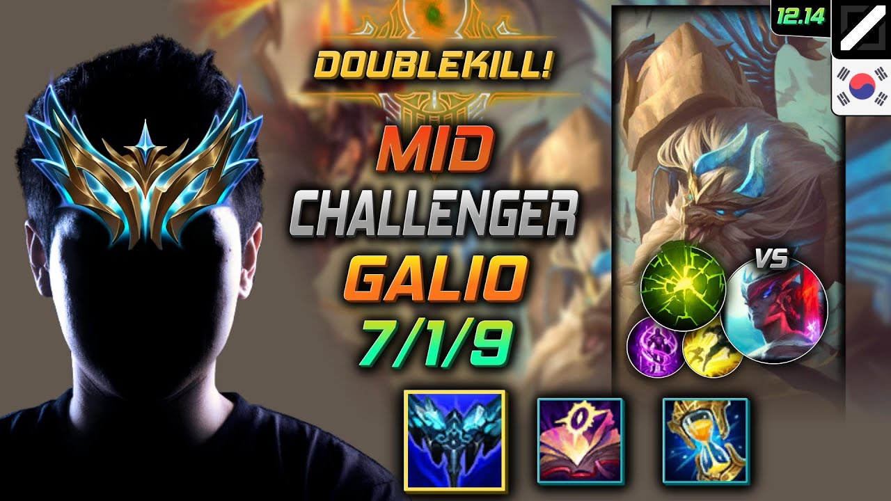 Challenger Mid Галио Вечный холод Дрожь земли - Galio Mid vs Yone - LOL KR 12.14