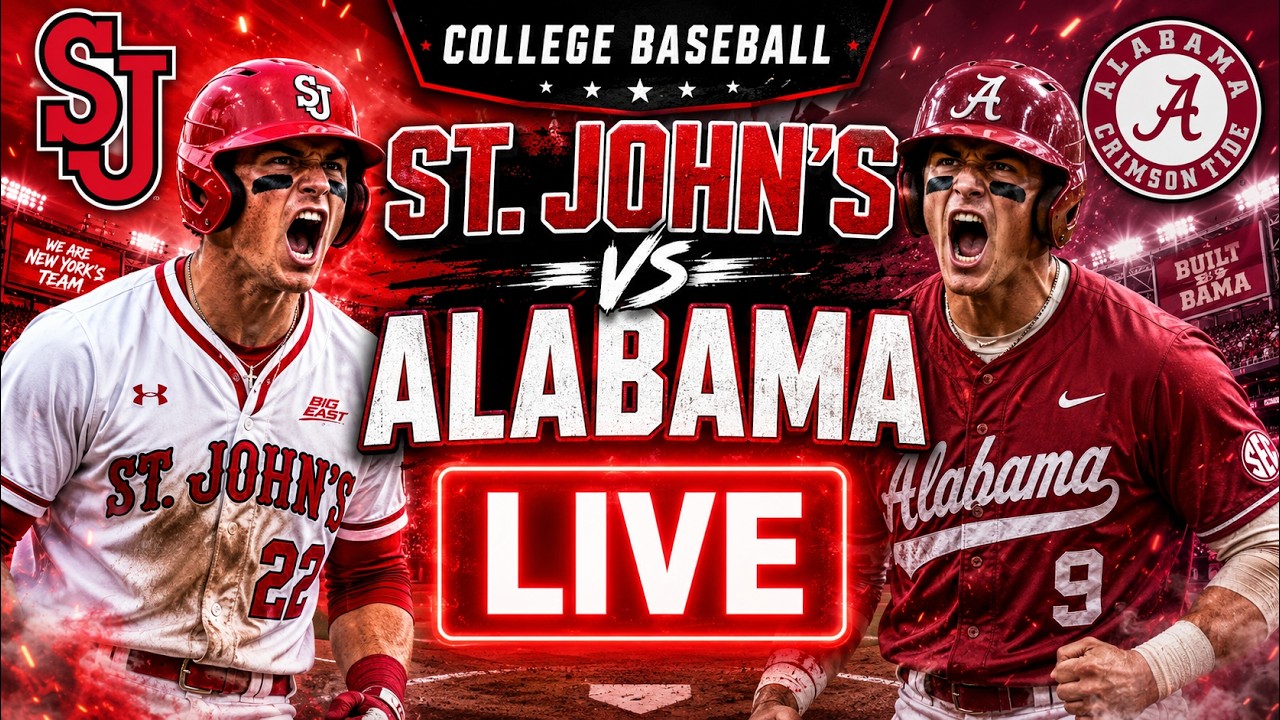 St. Johns vs Alabama LIVE | NCAA College Baseball Game Coverage