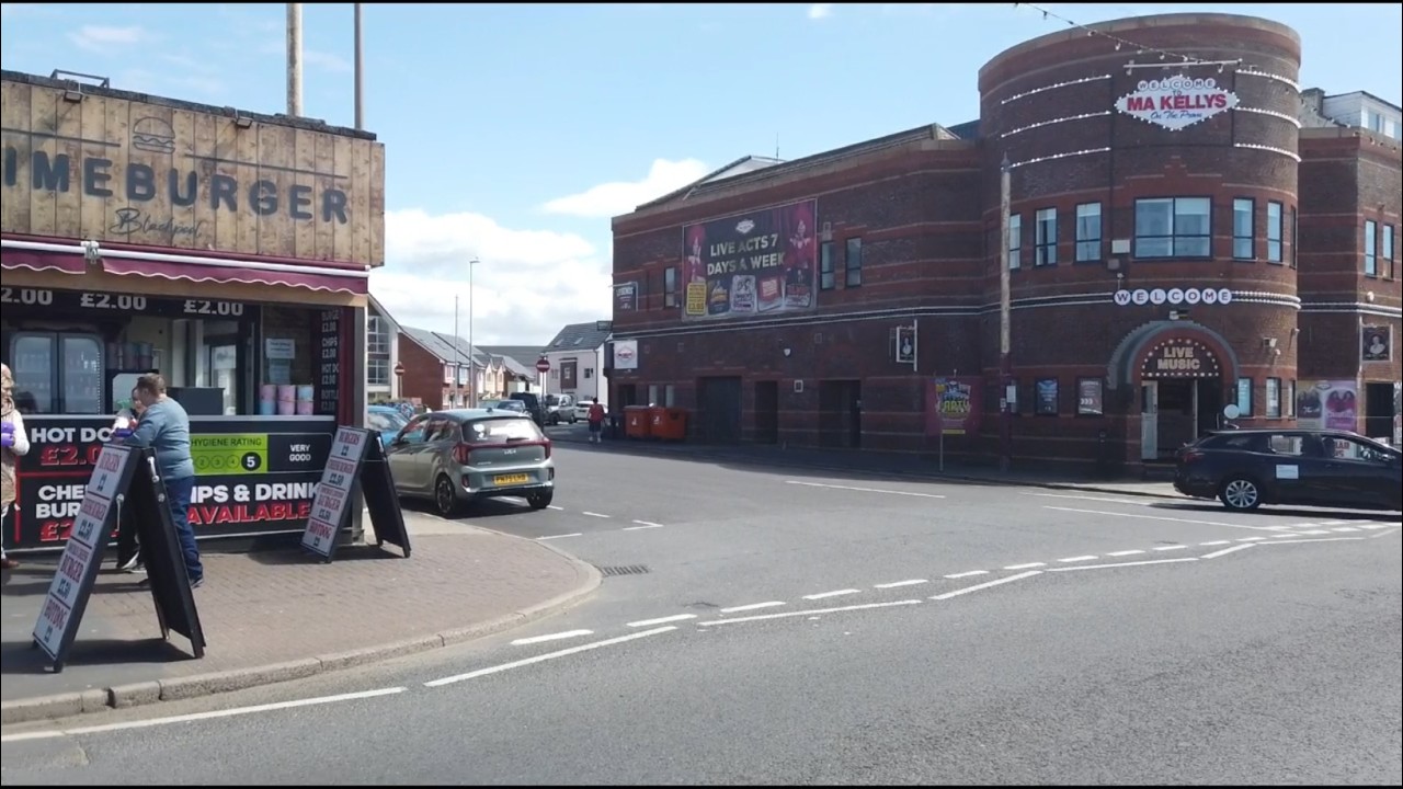 Blackpool friday afternoon walkabout, back streets, foxhall area, seafront and the shopping area