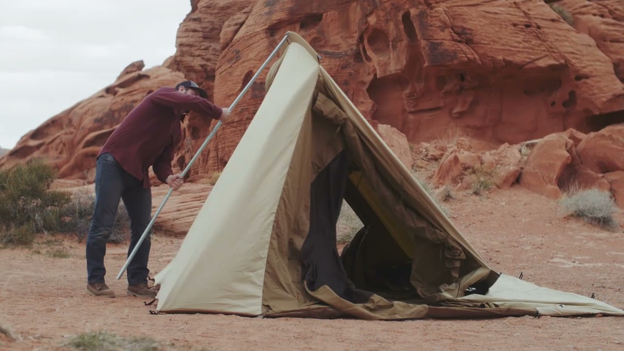 Setting up the Mesa Tent