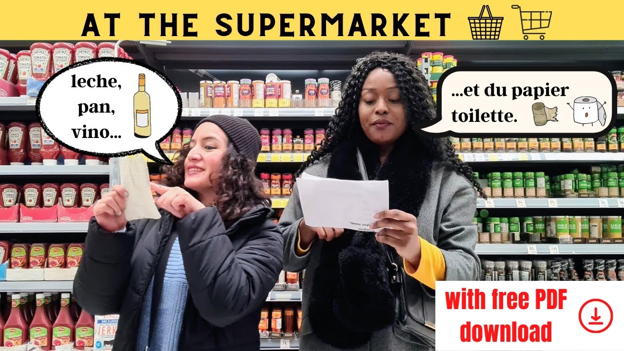 At the supermarket - Useful vocabulary in French and Spanish
