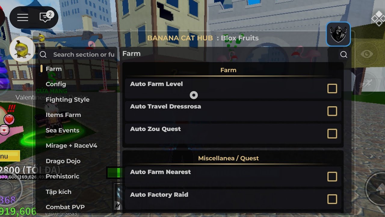 Script hack blox fruit banana hud no key  mới nhất (ko cần vượt link)