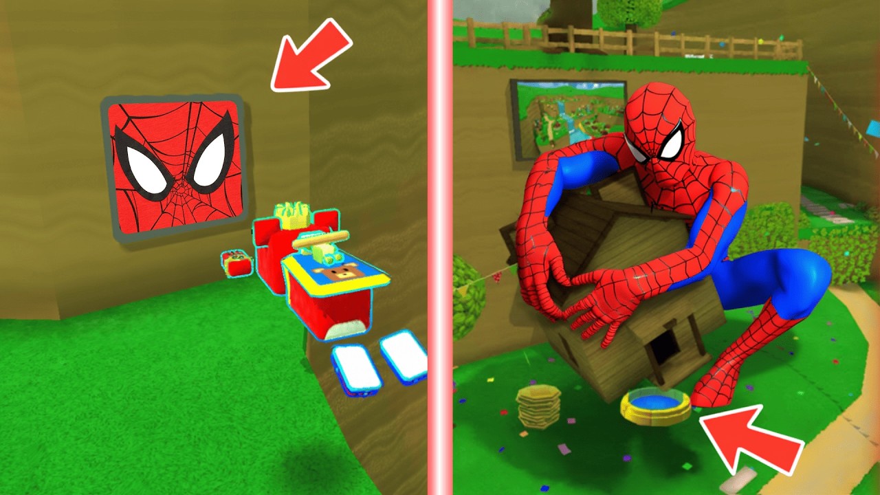 Spiderman Secret Place Giant House - Super Bear Adventure