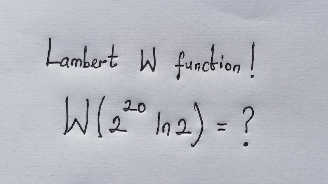 Evaluating the Lambert W Function without any calculator | Can you solve ?