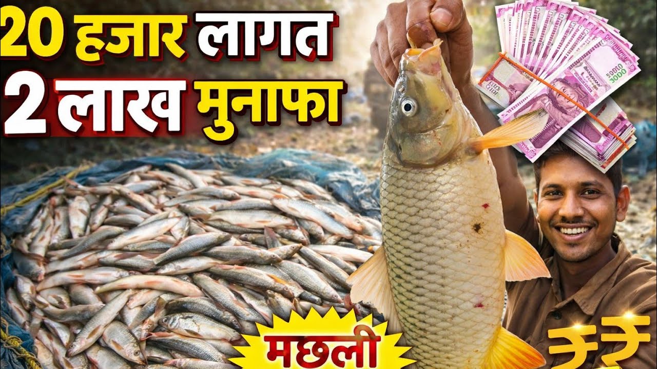 20 हजार लागत 2 लाख मुनाफा। यही है किस्मत।#small pond fish farming।#villagepond #fish #viralvideo 