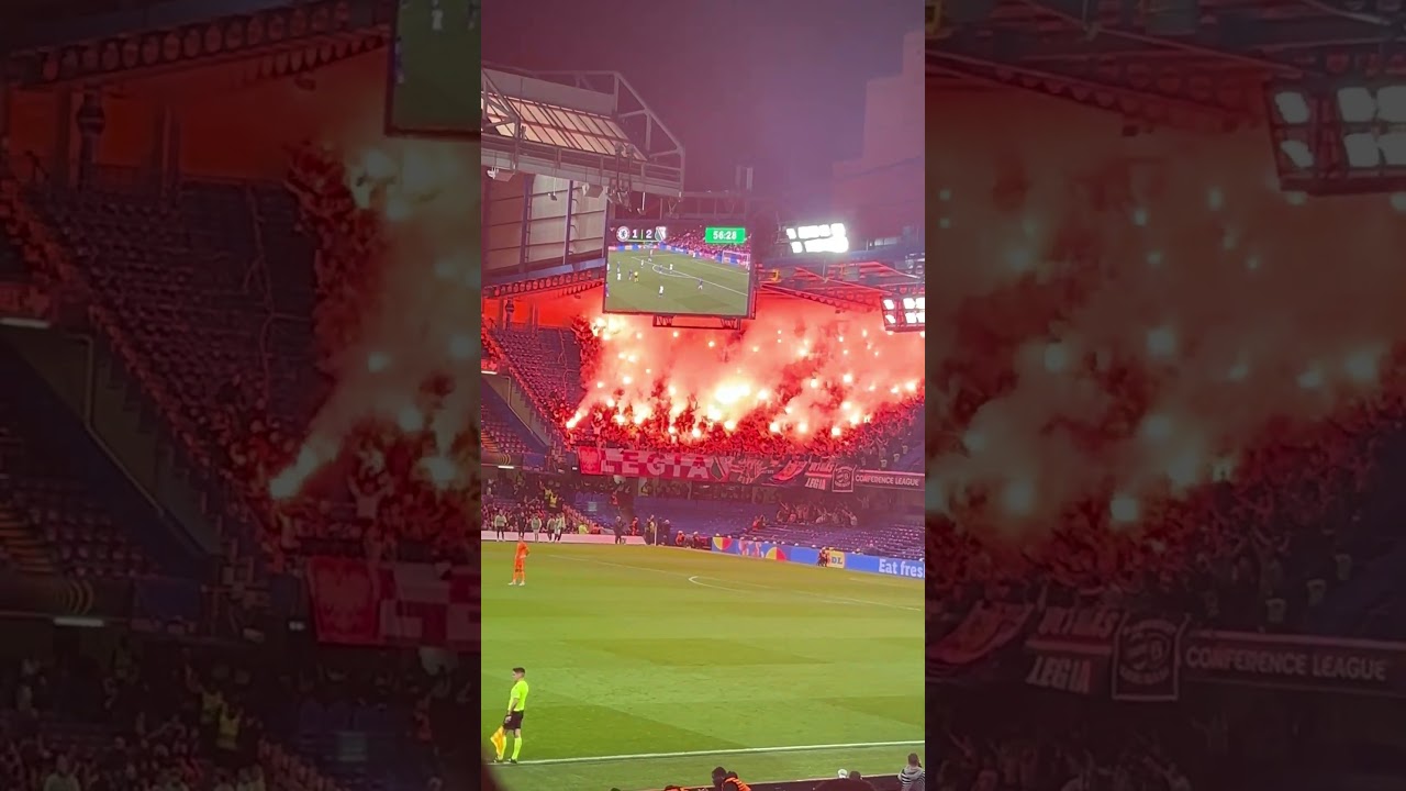 LEGIA WARSAW FANS AT CHELSEA 👀‼️🔥 @chelseafc @LegiaWarszawa #football #uecl #europe #fans