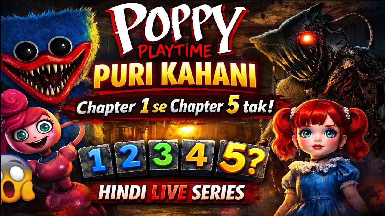🔴Poppy Playtime PURI KAHANI 😨 | Chapter 1 se Chapter 5 tak | Hindi Live Series
