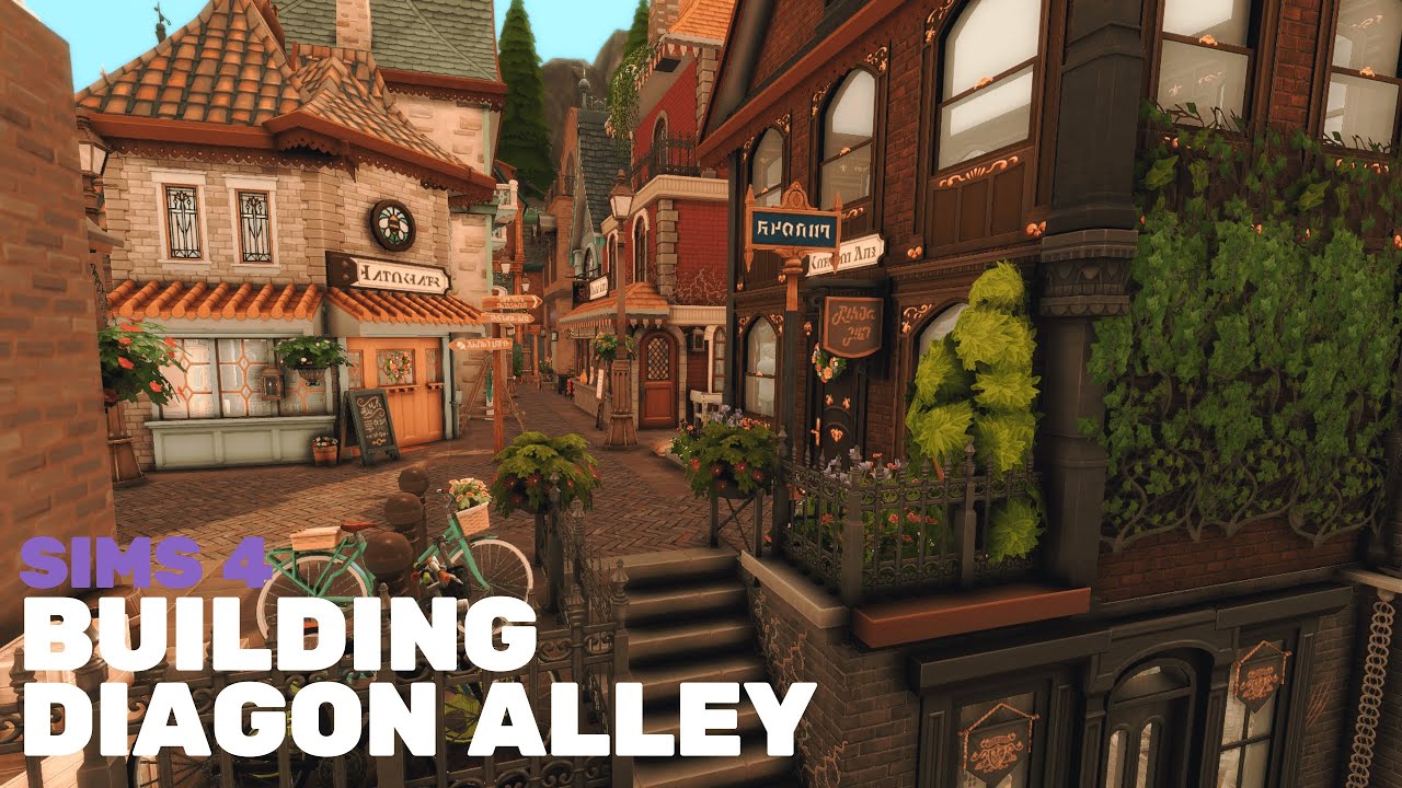 Building Diagon Alley (NO CC) - Sims 4 Harry Potter Save