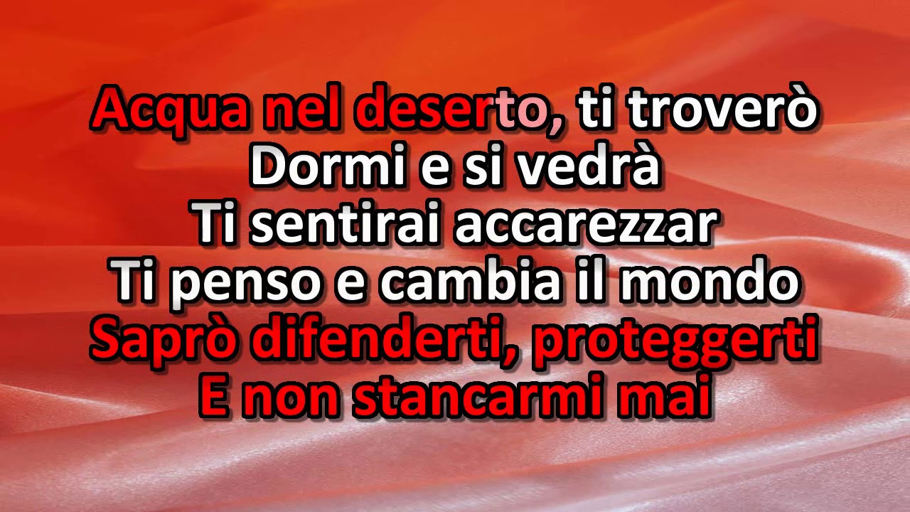 Karaoke  Ti penso e cambia il mondo  con cori  Adriano Celentano