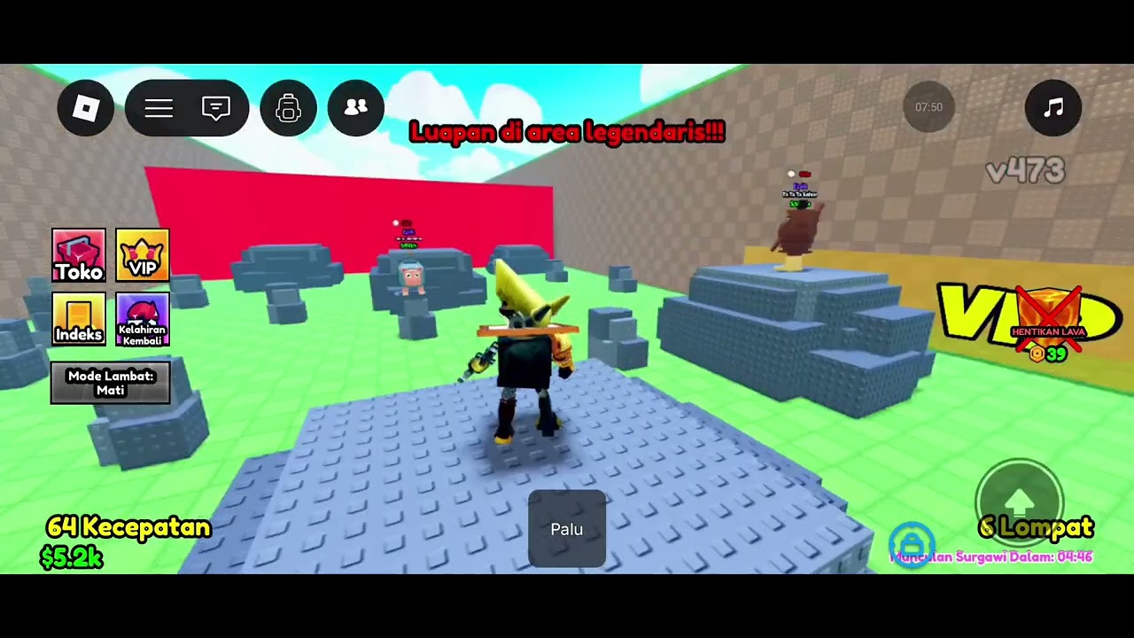 Aku mau main geme roblox survive lava for braintrod ayo nonton